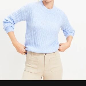 LOFT Fuzzy Ribbed Sweater